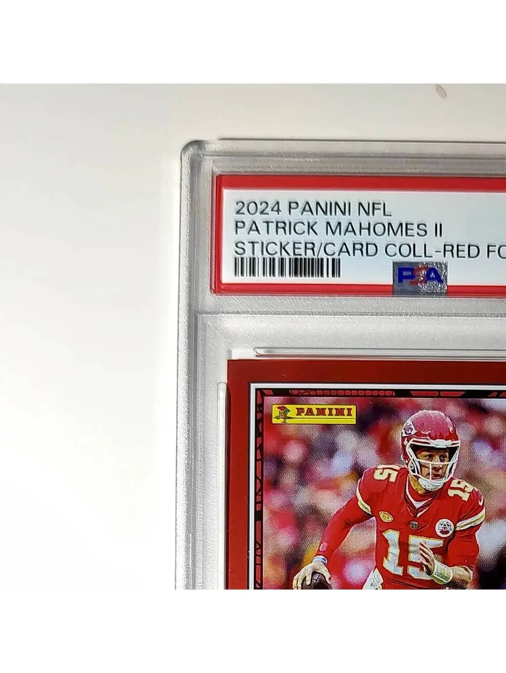 Patrick Mahomes 2024 Panini Sticker Collection 187/299 #15 Red Foil PSA 9 Mint